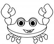 Coloriage crabe pour enfant ocean mer dessin