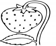 fraisier avec une fraise dessin à colorier