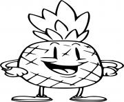 Coloriage ananas avec un visage mignon dessin