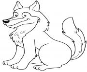 Coloriage loup famille du chien maternelle facile dessin