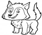 loup famille du chien maternelle facile dessin à colorier