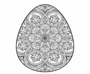 Coloriage oeuf de paques mandala motifs de fleurs dessin