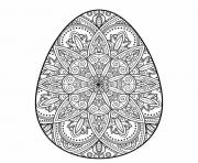 Coloriage oeuf de paques mandala adulte dessin