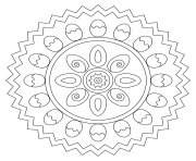 Coloriage oeuf de paques mandala motifs coeur fleurs dessin