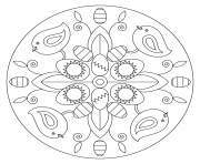 Coloriage paques mandala adulte deux poussins par Lesya Adamchuk dessin
