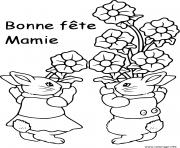 Coloriage je taime mamie poules dessin