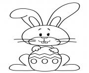 Coloriage petit lapin maternelle paques facile dessin