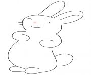 Coloriage paques tete de lapin facile dessin