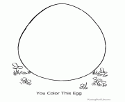 Coloriage lapin avec un oeuf de paques facile dessin