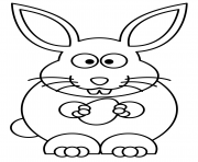 Coloriage jolie lapin souriant avec un oeuf de paques motif fleurs dessin