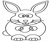 Coloriage paques tete de lapin facile dessin