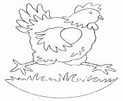paques une poule qui court dessin à colorier