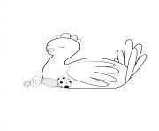 Coloriage poule de paques endormie dessin