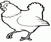 Coloriage poule avec ses deux poussins dessin