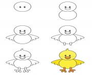 Coloriage poule de paques maternelle facile dessin