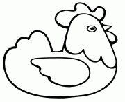 poule de paques maternelle facile dessin à colorier