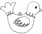 Coloriage poulet sirene mignon kawaii dessin