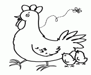 Coloriage poule de paques maternelle facile dessin