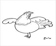 Coloriage poussin facile poule dessin