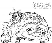 Coloriage raya the last dragon en aventure pour trouver le dernier dragon dessin