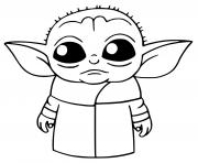 baby yoda star wars dessin à colorier