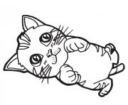 chaton cartoon de beaux yeux dessin à colorier