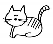 Coloriage chaton kawaii mignon avec chapeau elegant dessin