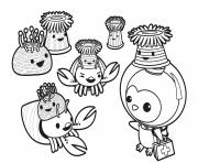 anemone hat party octonauts dessin à colorier