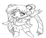 chibi sailor moon kawaii dessin à colorier