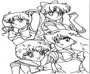 Sailor Moon Friends girlpower dessin à colorier