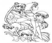 Coloriage Sailor Moon Girls dessin