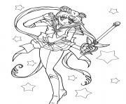 Coloriage Sailor Moon and Cat dessin