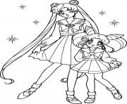 Coloriage Sailor Moon and cats dessin