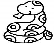 serpent facile maternelle 2 ans dessin à colorier