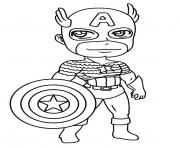 mini captain america dessin à colorier