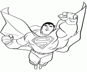 Superman avec un seul poing en avant dessin à colorier