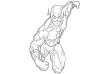 Coloriage flash super heros qui court cartoon dessin