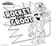 Rocket and Groot Marvel Super Heros dessin à colorier