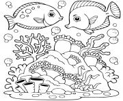 Coloriage licorne sous la mer fond marin dessin