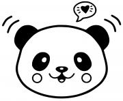 panda kawaii dessin à colorier