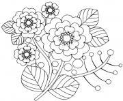 Coloriage printemps adulte fleurs roses dessin