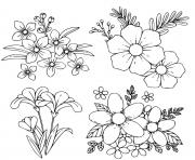 Coloriage fleurs printemps kawaii facile dessin
