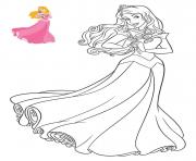 Coloriage poupee aurore princesse disney dessin