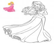 Coloriage princesse Aurore Disney de la belle au bois dormant dessin