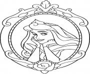 Coloriage princesse aurore disney avec une rose dessin