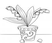 pot de fleurs de muguet 1er mai dessin à colorier
