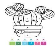 Coloriage magique maternelle un cactus kawaii dessin