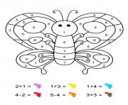 magique maternelle un papillon multicolore dessin à colorier