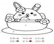 Coloriage magique maternelle un chaton dans une caisse dessin