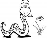 Coloriage serpent dans la nature dessin